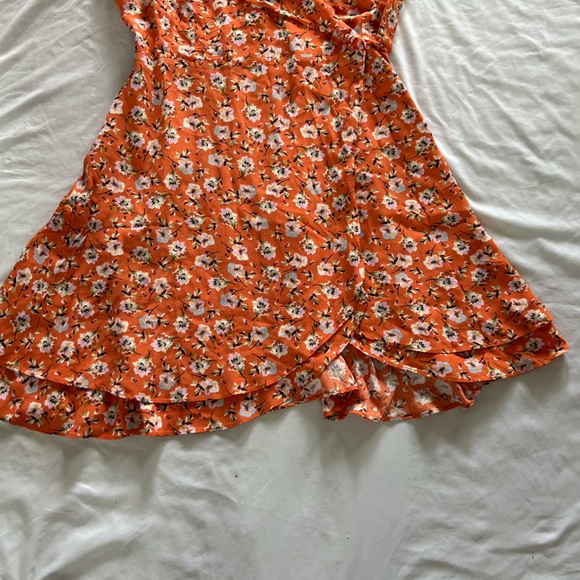 Sanctuary Dress Johanna Wrap Floral Print Women Orange Size M New With Tags - Picture 5 of 12